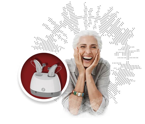 Old woman happy to use hearing aid from CC saha Ltd