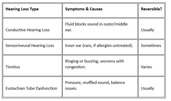 Hearing Loss Types Triggered by Allergies - Audiology Avenue - CC Saha Ltd.